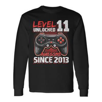 11Th Birthday Gamer 11 Year Old Bday Boy Eleven Son Long Sleeve T-Shirt - Seseable