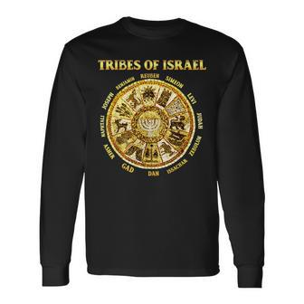12 Twelve Tribes Of Israel Hebrew Israelite Judah Jerusalem Long Sleeve T-Shirt - Seseable