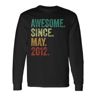 12 Years Old Awesome Since May 2012 12Th Birthday Long Sleeve T-Shirt - Seseable