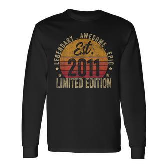 12Th Birthday Vintage 12 Year Old Est 2011 Limited Edition Long Sleeve T-Shirt - Monsterry CA