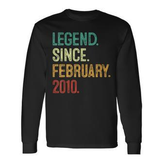 14 Years Old Legend Since February 2010 14Th Birthday Long Sleeve T-Shirt - Monsterry DE