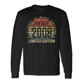 16 Year Old Vintage 2008 Limited Edition 16Th Birthday Long Sleeve T-Shirt | Mazezy UK