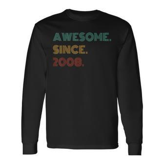 16 Years Old Awesome Since 2008 16Th Birthday Long Sleeve T-Shirt | Mazezy