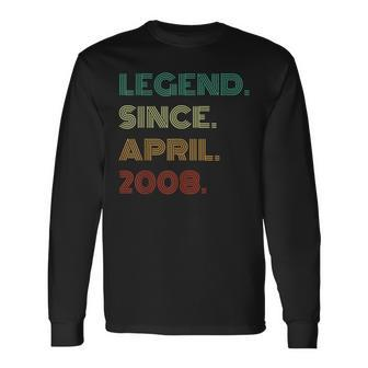 16 Years Old Legend Since April 2008 16Th Birthday Long Sleeve T-Shirt - Seseable
