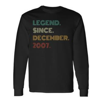 16 Years Old Legend Since December 2007 16Th Birthday Long Sleeve T-Shirt - Monsterry AU