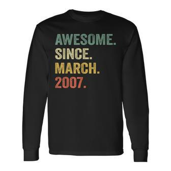 17 Years Old Legend Since March 2007 17Th Birthday Long Sleeve T-Shirt | Mazezy