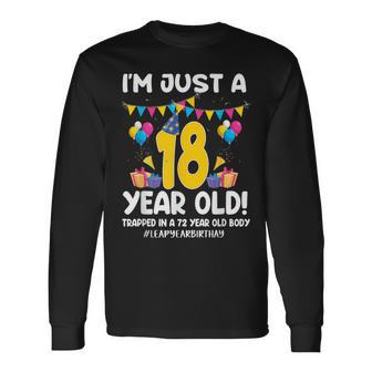 172 Leap Day 2024 72 Years Old Birthday Leap Year Feb 29Th Long Sleeve T-Shirt - Monsterry