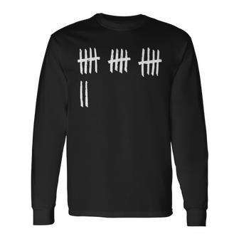 17Th Birthday Outfit 17 Years Old Tally Marks Anniversary Long Sleeve T-Shirt - Monsterry DE