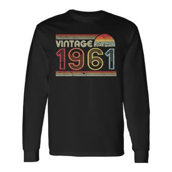 1961 Vintage T Birthday Retro Style Long Sleeve T-Shirt - Monsterry