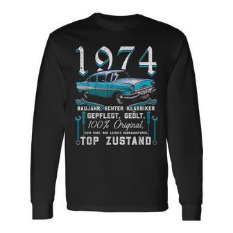 1974 Jahrgang Mann Frau 50 Years 50Th Oldtimer Langarmshirts - Seseable