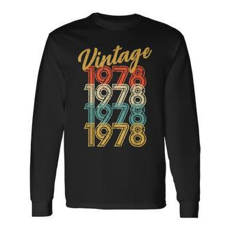 1978 Vintage Distressed 80'S Retro 41St Birthday 41 Yr Old Long Sleeve T-Shirt - Monsterry