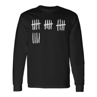 19Th Birthday Outfit 19 Years Old Tally Marks Anniversary Long Sleeve T-Shirt - Monsterry