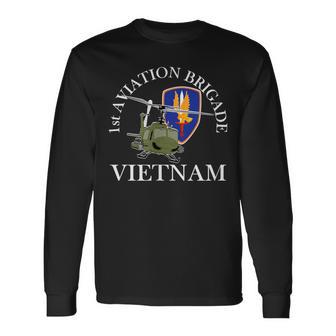 1St Aviation Brigade Vietnam Veteran The Golden Hawks Xmas Long Sleeve T-Shirt - Monsterry