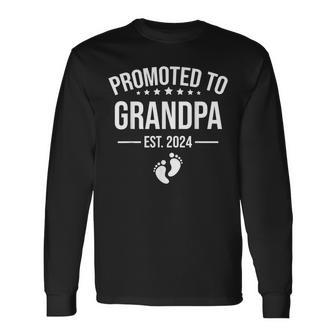 1St Time Grandpa Est 2024 New First Grandpa 2024 Long Sleeve T-Shirt - Seseable