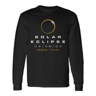 2024 Boerne Texas Solar Eclipse Long Sleeve T-Shirt - Monsterry UK