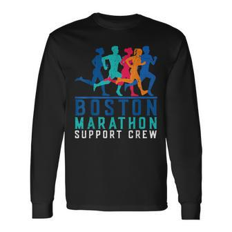 2024 Marathon Boston Support Crew Marathon Boston Runner Long Sleeve T-Shirt - Seseable