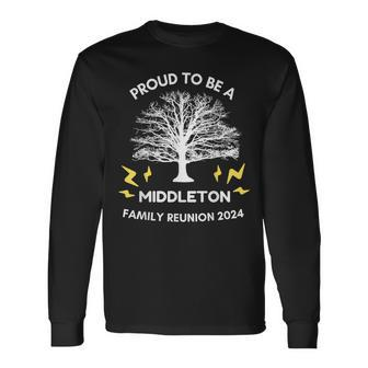 2024 Middleton Family Reunion Party Matching Family Tree Long Sleeve T-Shirt - Monsterry