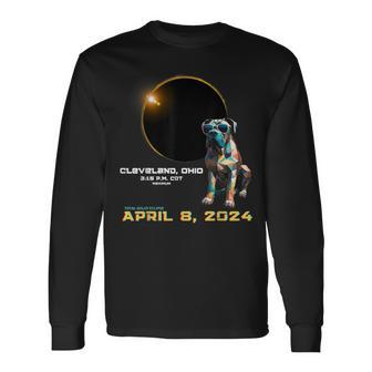2024 Solar Eclipse Cleveland Ohio Cane Corso Lover Long Sleeve T-Shirt | Mazezy