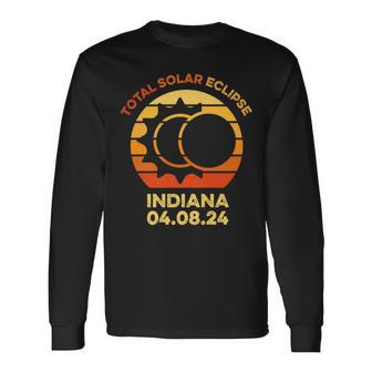 2024 Solar Eclipse Indiana Trip In Path Of Totality April 8 Long Sleeve T-Shirt - Monsterry CA