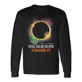 2024 Solar Eclipse Syracuse Ny Usa Totality April 8 2024 Long Sleeve T-Shirt | Mazezy