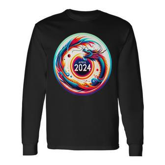 2024 Solar Eclipse In The Year Of The Dragon Long Sleeve T-Shirt | Mazezy