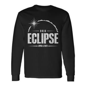 2024 Total Eclipse Path Of Totality Ohio 2024 Long Sleeve T-Shirt | Mazezy
