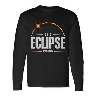 2024 Total Solar Eclipse Ohio Total Eclipse 2024 Long Sleeve T-Shirt - Monsterry AU