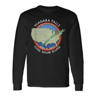 2024 Total Solar Eclipse Totality In Niagara Falls On 27 Long Sleeve T-Shirt | Mazezy