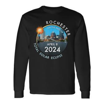 2024 Total Solar Eclipse Totality Rochester New York 26 Long Sleeve T-Shirt - Monsterry
