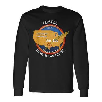 2024 Total Solar Eclipse Totality Temple Texas 27 Long Sleeve T-Shirt | Mazezy