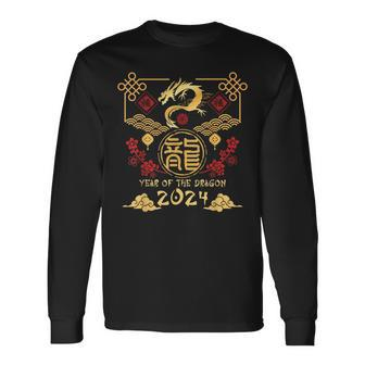 2024 Year Of The Dragon Chinese New Year Fortune Long Sleeve T-Shirt - Seseable