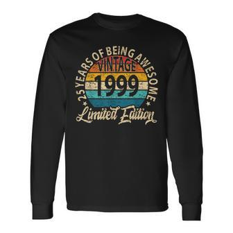 25 Years Of Being Awesome Vintage 1999 Bday 25Th Birthday Long Sleeve T-Shirt | Mazezy