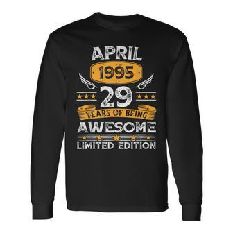 29 Years Old Vintage April 1995 29Th Birthday Mens Long Sleeve T-Shirt | Mazezy