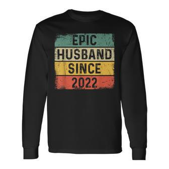 2Nd Year Wedding Anniversary Best Epic Husband Since 2022 Long Sleeve T-Shirt - Thegiftio UK