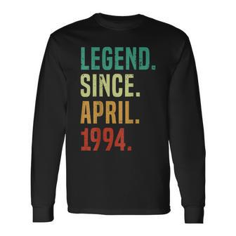 30 Years Old Legend Since April 1994 30Th Birthday Long Sleeve T-Shirt - Seseable