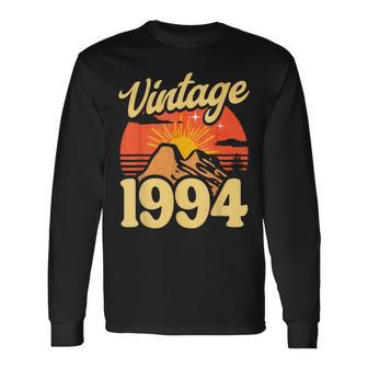 30 Years Old Retro Sunset Vintage 1994 30Th Birthday Long Sleeve T-Shirt - Monsterry