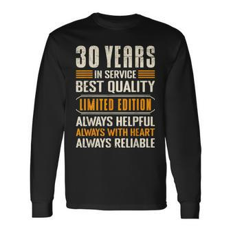30 Years Of Service 30 Years Of Work Long Sleeve T-Shirt - Thegiftio UK