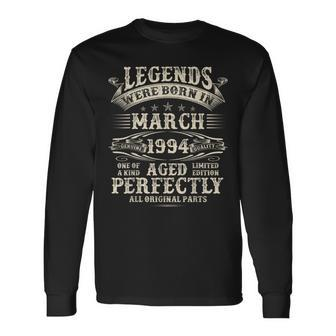 30Th Birthday For 30 Year Old March 1994 Long Sleeve T-Shirt - Thegiftio UK