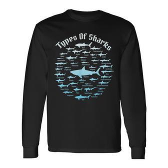 38 Types Of Shark Academic Educational Ocean Long Sleeve T-Shirt - Monsterry CA