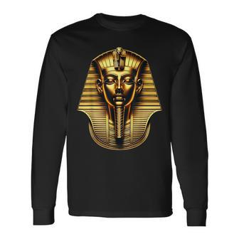 3Dking Pharaoh Tutankhamun King Tut Pharaoh Ancient Egyptian Long Sleeve T-Shirt - Seseable