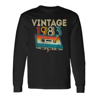 40 Year Old Vintage 1983 Cassette Tape 40Th Birthday Long Sleeve T-Shirt - Thegiftio UK
