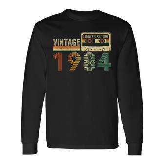 40 Year Old Vintage 1984 40Th Birthday Cassette Tape Long Sleeve T-Shirt - Monsterry DE