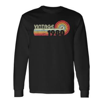 40Th Birthday Classic Vintage 1980 Long Sleeve T-Shirt - Seseable