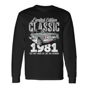 42Nd Birthday Vintage Classic Car 1981 B-Day 42 Year Old Long Sleeve T-Shirt - Monsterry AU