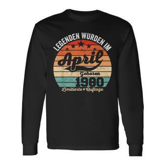 44 Geburtstag Geschenk Mann Legenden Sind Im April 1980 Langarmshirts - Geschenkecke