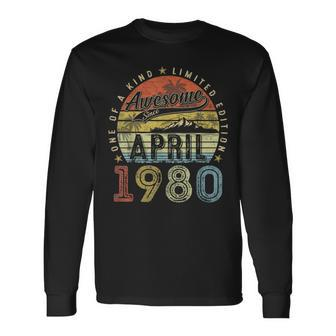 44 Year Old Vintage April 1980 44Th Birthday Women Long Sleeve T-Shirt | Mazezy