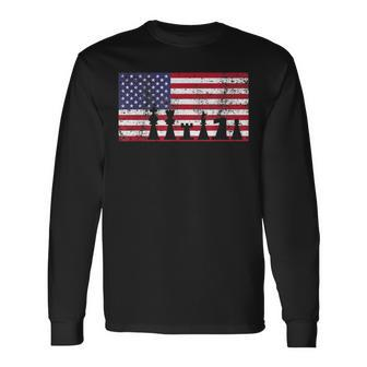4Th Of July American Flag Chess Usa Patriotic Long Sleeve T-Shirt - Monsterry