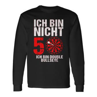 50 Geburtstag Geschenk Lustiges Dart Spruch Double Bullseye Langarmshirts - Geschenkecke