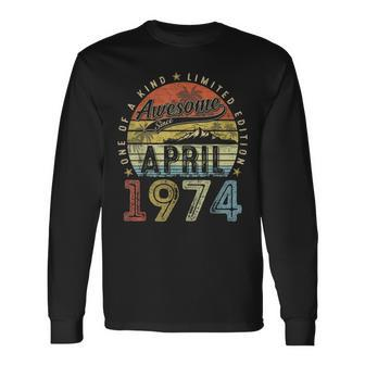 50 Year Old Vintage April 1974 50Th Birthday Women Long Sleeve T-Shirt - Seseable