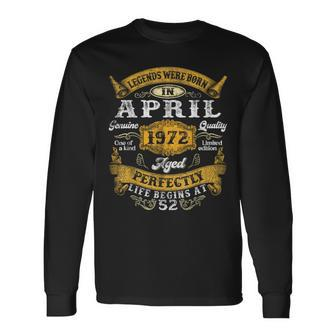 52 Year Old Born In April 1972 52Nd Birthday Women Long Sleeve T-Shirt - Seseable